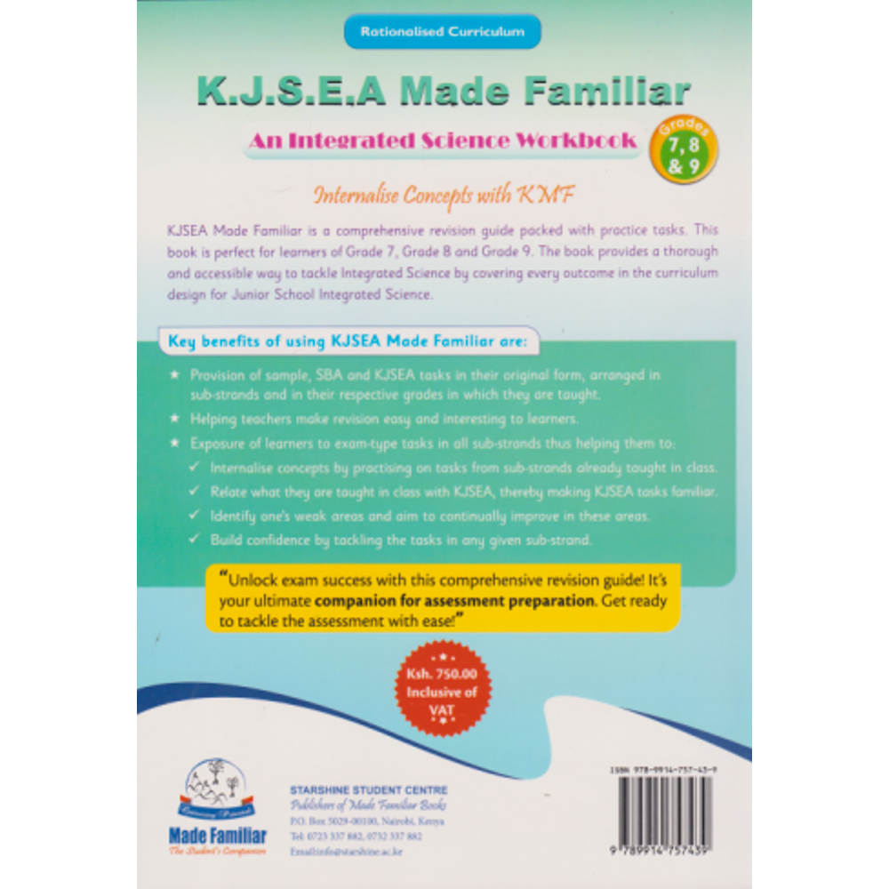 Made Familiar KJSEA Integrated Science Workbook GD7, 8 & 9 b